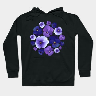 Pansy violet pattern Hoodie